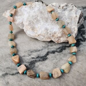 Turquoise Accented Earthy Stone Necklace